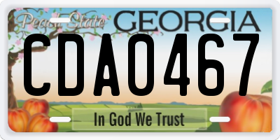 GA license plate CDA0467