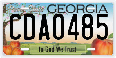GA license plate CDA0485