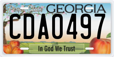 GA license plate CDA0497