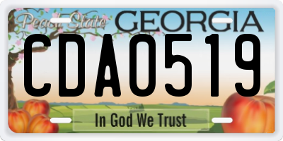 GA license plate CDA0519