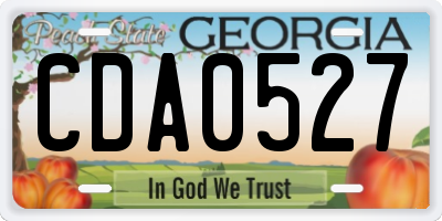 GA license plate CDA0527