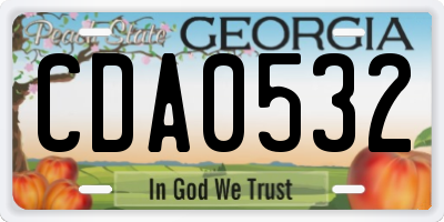 GA license plate CDA0532