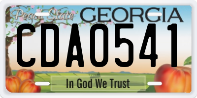 GA license plate CDA0541