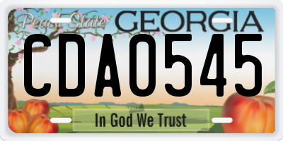 GA license plate CDA0545