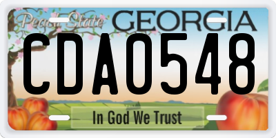 GA license plate CDA0548