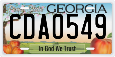 GA license plate CDA0549