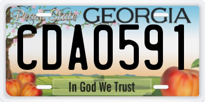 GA license plate CDA0591