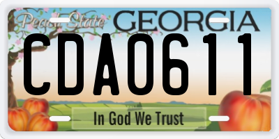 GA license plate CDA0611