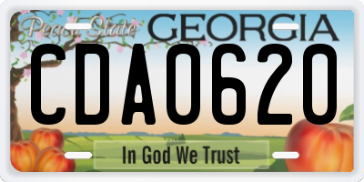 GA license plate CDA0620