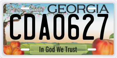 GA license plate CDA0627