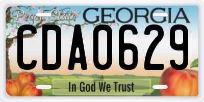 GA license plate CDA0629