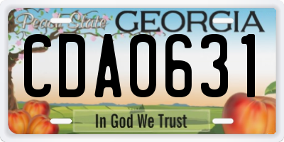 GA license plate CDA0631