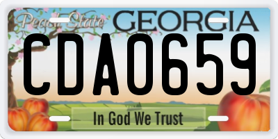 GA license plate CDA0659