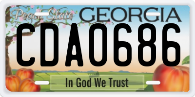 GA license plate CDA0686
