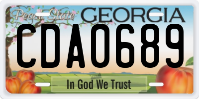 GA license plate CDA0689