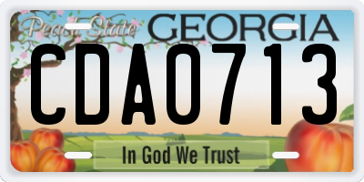 GA license plate CDA0713