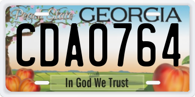 GA license plate CDA0764