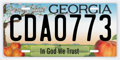 GA license plate CDA0773