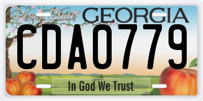 GA license plate CDA0779