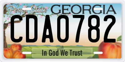 GA license plate CDA0782