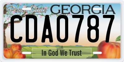 GA license plate CDA0787
