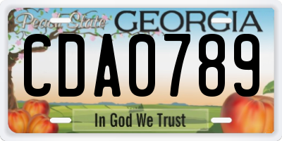 GA license plate CDA0789