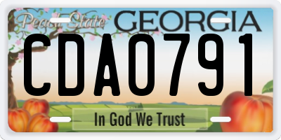 GA license plate CDA0791