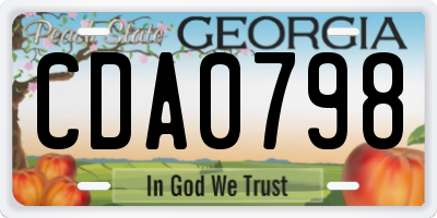 GA license plate CDA0798