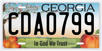 GA license plate CDA0799
