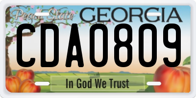 GA license plate CDA0809