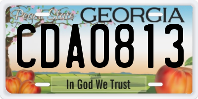 GA license plate CDA0813