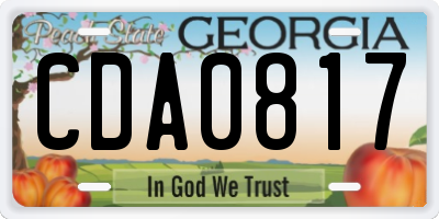 GA license plate CDA0817