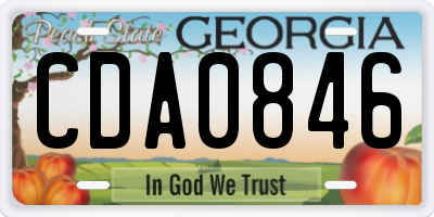 GA license plate CDA0846