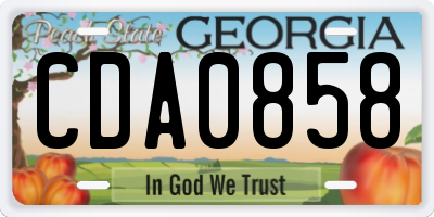 GA license plate CDA0858