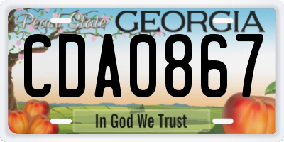 GA license plate CDA0867