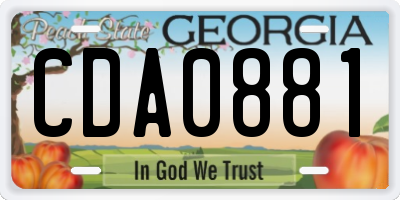 GA license plate CDA0881