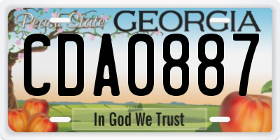 GA license plate CDA0887