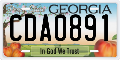 GA license plate CDA0891