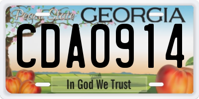 GA license plate CDA0914