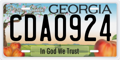 GA license plate CDA0924