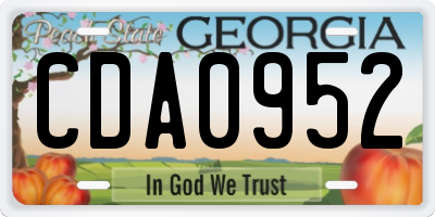 GA license plate CDA0952