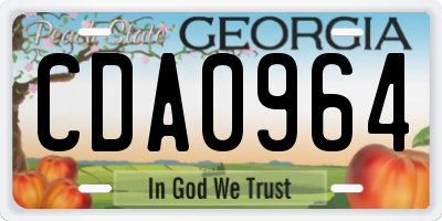 GA license plate CDA0964