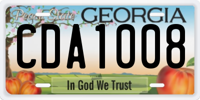 GA license plate CDA1008
