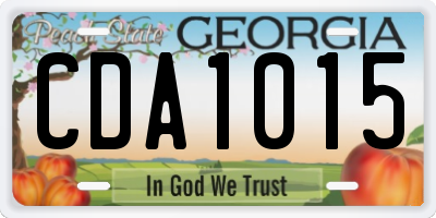 GA license plate CDA1015