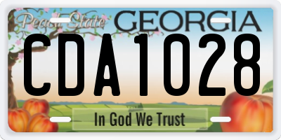 GA license plate CDA1028