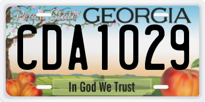 GA license plate CDA1029