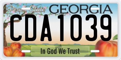 GA license plate CDA1039