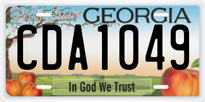 GA license plate CDA1049