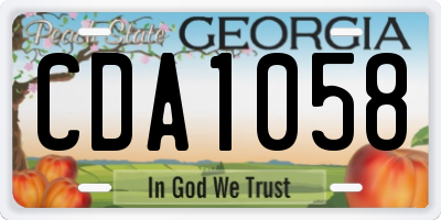 GA license plate CDA1058