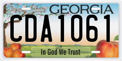 GA license plate CDA1061
